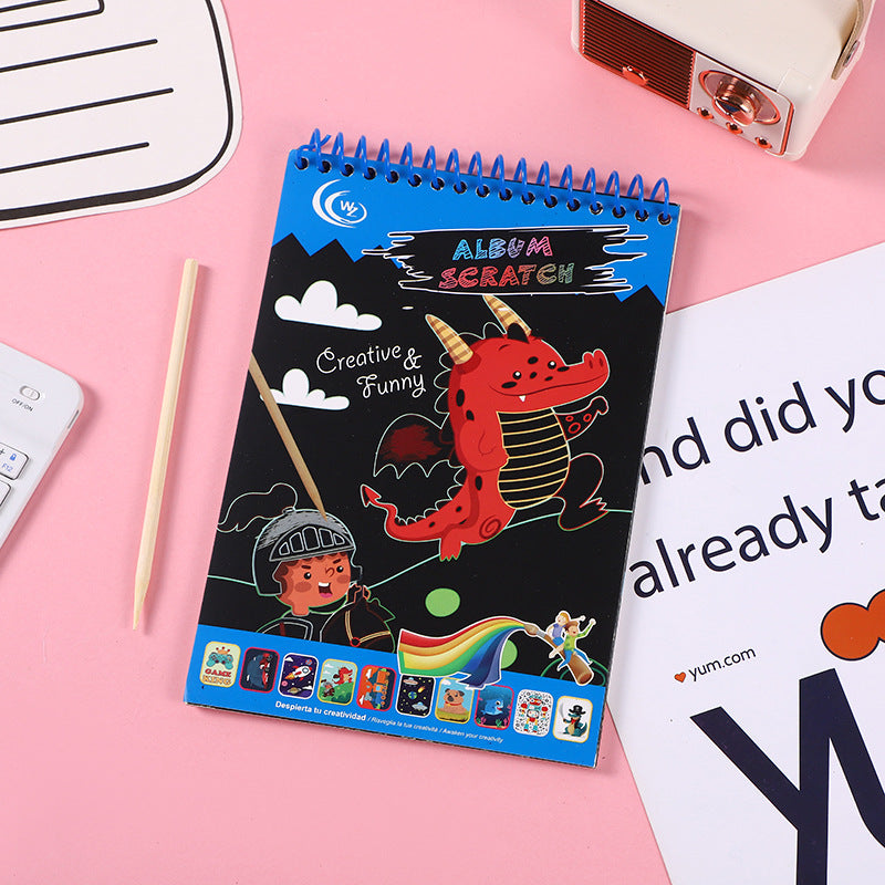 Wholesale 5pcs/pack  Kidsren' s Colorful Scratch-Off Book